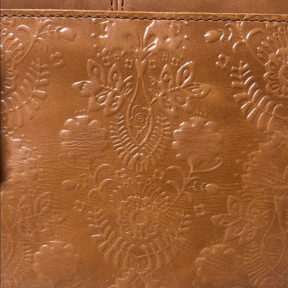 The Sak Brown Tobacco Floral Emboss Luca Leather Bag - Picture 5 of 14